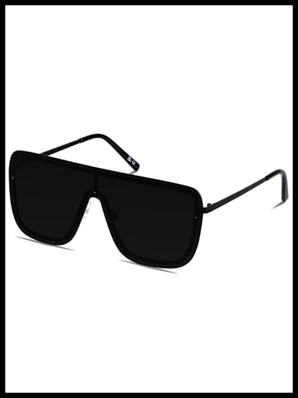 Rimless Oversized Square Sunglasses Women Men Flat Top Shield Frameless UV400
